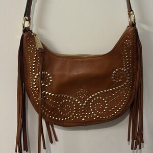 Michael kors Brown Studded Leather Shoulder Bag